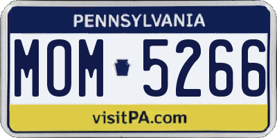 PA license plate MOM5266