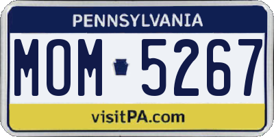 PA license plate MOM5267