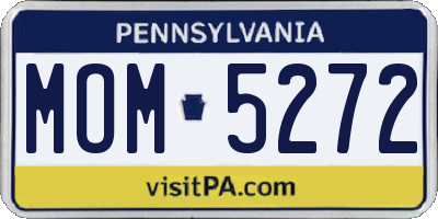 PA license plate MOM5272