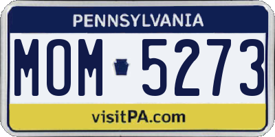 PA license plate MOM5273
