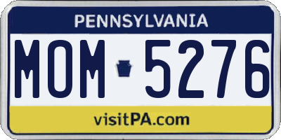 PA license plate MOM5276