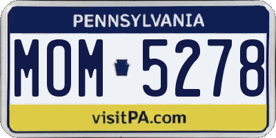 PA license plate MOM5278