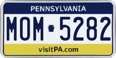 PA license plate MOM5282