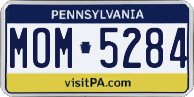 PA license plate MOM5284