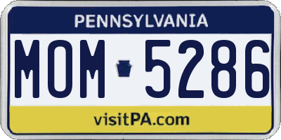 PA license plate MOM5286