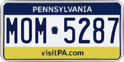 PA license plate MOM5287