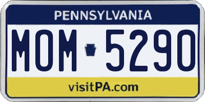 PA license plate MOM5290