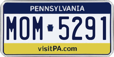 PA license plate MOM5291