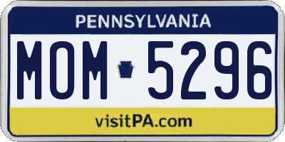 PA license plate MOM5296