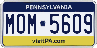 PA license plate MOM5609
