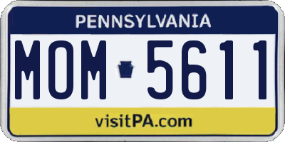 PA license plate MOM5611