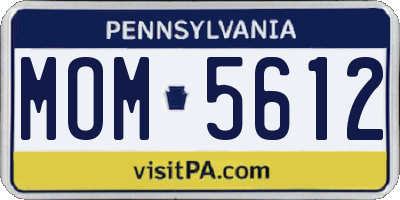 PA license plate MOM5612