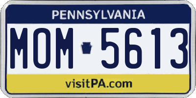 PA license plate MOM5613
