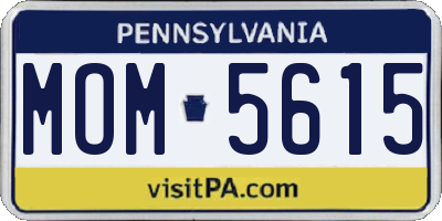 PA license plate MOM5615