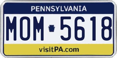 PA license plate MOM5618