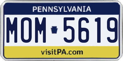 PA license plate MOM5619