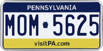 PA license plate MOM5625