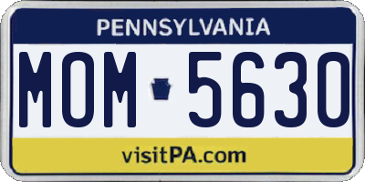 PA license plate MOM5630