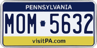 PA license plate MOM5632