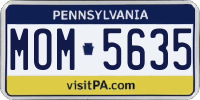 PA license plate MOM5635