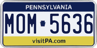 PA license plate MOM5636