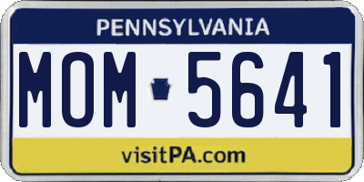 PA license plate MOM5641