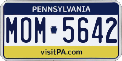 PA license plate MOM5642