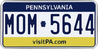 PA license plate MOM5644
