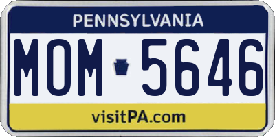 PA license plate MOM5646