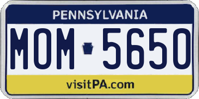 PA license plate MOM5650