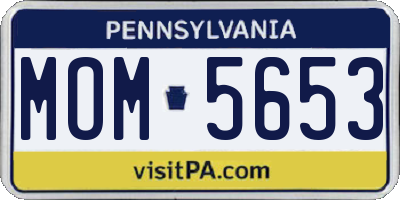 PA license plate MOM5653