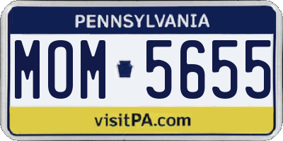 PA license plate MOM5655