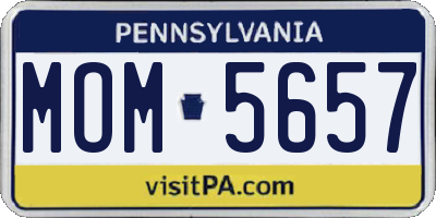PA license plate MOM5657