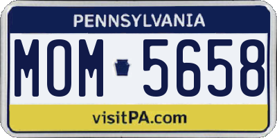 PA license plate MOM5658