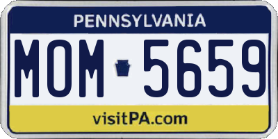 PA license plate MOM5659
