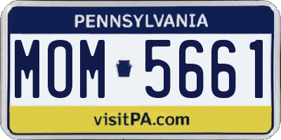 PA license plate MOM5661