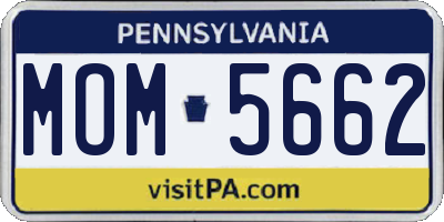 PA license plate MOM5662
