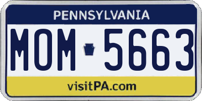PA license plate MOM5663