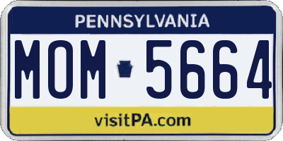 PA license plate MOM5664