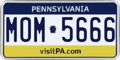 PA license plate MOM5666