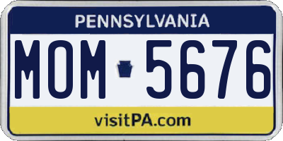 PA license plate MOM5676