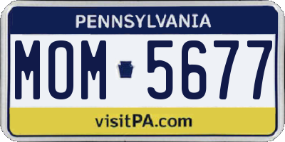 PA license plate MOM5677