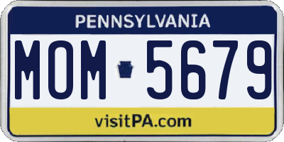 PA license plate MOM5679