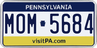 PA license plate MOM5684