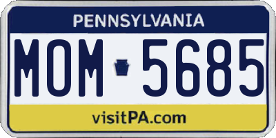 PA license plate MOM5685