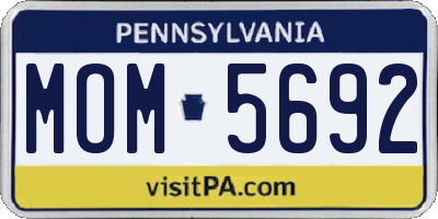 PA license plate MOM5692