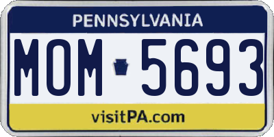 PA license plate MOM5693