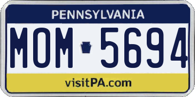 PA license plate MOM5694