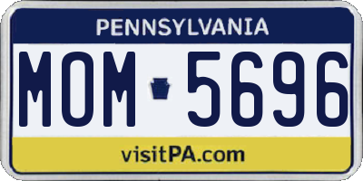 PA license plate MOM5696