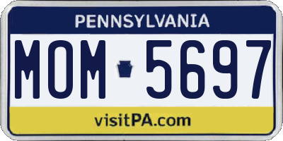 PA license plate MOM5697
